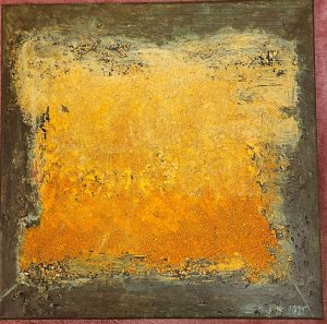 Mézeskalács 40×40 akril,tojáshéj, homok 2026